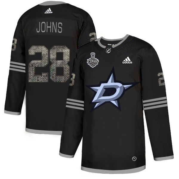 Adidas Men Dallas Stars #28 Stephen Johns Black Authentic Classic 2020 Stanley Cup Final Stitched NHL Jersey